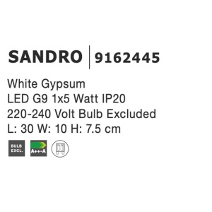 Aplica de perete cu iluminat ambiental gips alb SANDRO 65633 universul-luminii.ro