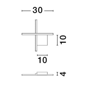 Aplica de perete cu lumina ambientala LED Cross 30cm 148273 universul-luminii.ro