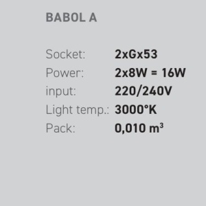 Aplica de perete cu lumina indirecta BABOL alb, negru, auriu sau antic 226073 universul-luminii.ro