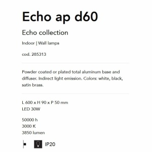 Aplica de perete cu lumina LED ambientala ECHO AP D60 OTTONE - Img 3