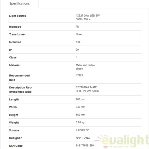 Aplica de perete cu reader LED BERNI 29331 48453 universul-luminii.ro