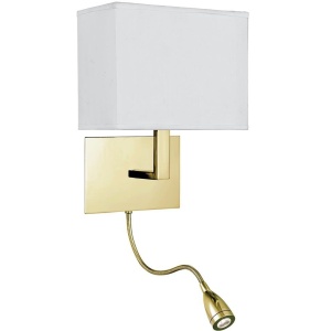 Aplica de perete cu reader LED ideala dormitor Hotel alama satinata