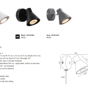 Aplica de perete cu spot directionabil design modern Eik 2 negru 117913 universul-luminii.ro