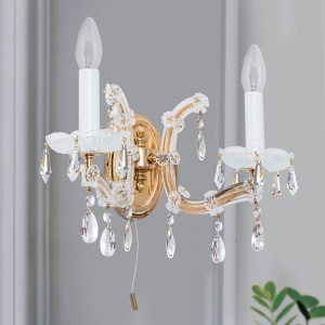 Aplica de perete de lux cristal Swarovski Maria Theresia-A 2L 24K gold plated 99493 universul-luminii.ro