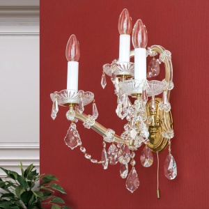 Aplica de perete de lux cristal Swarovski Maria Theresia-A 3L 24K gold plated 99623 universul-luminii.ro