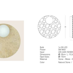 Aplica de perete decorativa 1xG9 NATURAL STONE - Img 3