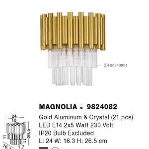Aplica de perete design elegant MAGNOLIA aurie - Img 3