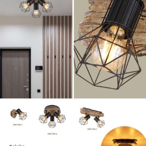 Aplica de perete design industrial PRISKA negru 210613 universul-luminii.ro