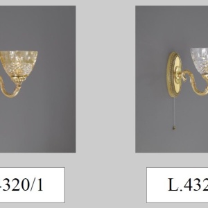 Aplica de perete design italian din alama si sticla chihlimbar 4320 117113 universul-luminii.ro