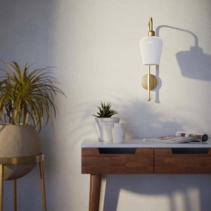 Aplica de perete design italian din alama si sticla Talis - Img 12