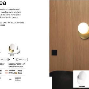 Aplica de perete design modern Ninfea ap2 alb 165963 universul-luminii.ro