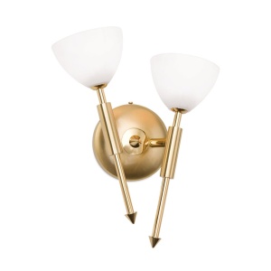 Aplica de perete design modern OPALDESIGN 2L dreapta, auriu mat - Img 4