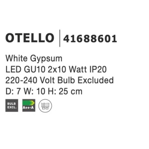 Aplica de perete design modern Otello alb 129603 universul-luminii.ro