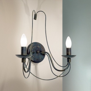 Aplica de perete design rustic cu 2 brate Vela WA 2-809/2 Antik OR