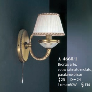 Aplica de perete din alama 1 brat design italian 4660 101563 universul-luminii.ro