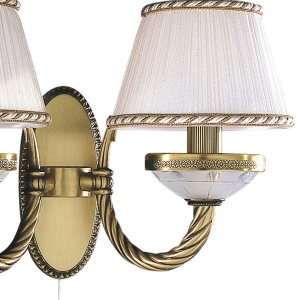Aplica de perete din alama 2 brate design italian 4660 101573 universul-luminii.ro