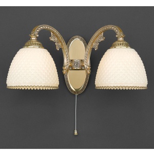 Aplica de perete din alama 2 brate design italian 7105 102333 universul-luminii.ro