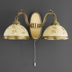 Aplica de perete din alama cu sticla decorata design italian II 6208 72713 universul-luminii.ro