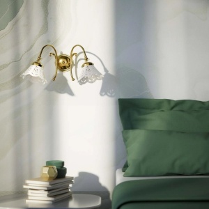 Aplica de perete din alama si abajur ceramic Zefira - Img 11