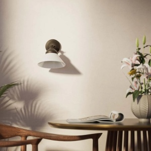 Aplica de perete din alama si sticla design vintage Sofia - Img 17
