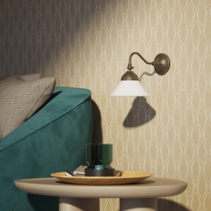 Aplica de perete din alama si sticla design vintage Sofia - Img 13