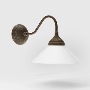 Aplica de perete din alama si sticla design vintage Sofia - Img 4