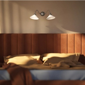 Aplica de perete din alama si sticla design vintage Sofia - Img 12