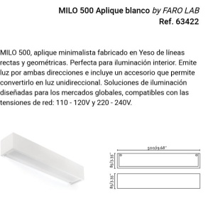 Aplica de perete din ghips MILO 500 White 161323 universul-luminii.ro