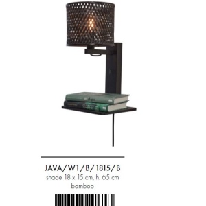 Aplica de perete eco din bambus cu polita Java shelf bl./18x15, bl 213153 universul-luminii.ro