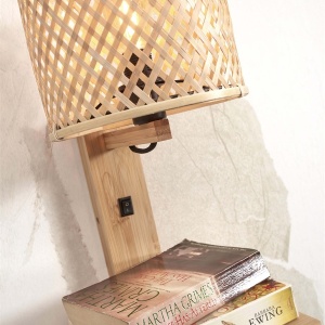 Aplica de perete eco din bambus cu polita Java shelf nat/18x15, nat - Img 6