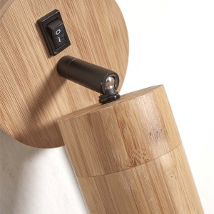 Aplica de perete eco din bambus Java dia.12x2,5cm, natural 213173 universul-luminii.ro