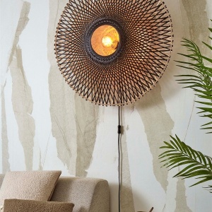 Aplica de perete eco din bambus Kalimantan 87cm nat/bl 213313 universul-luminii.ro