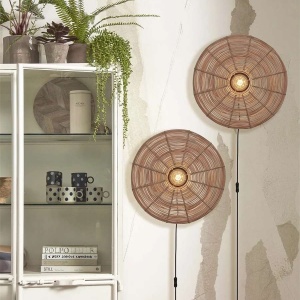 Aplica de perete eco din ratan Tanami disc L, nat 121653 universul-luminii.ro
