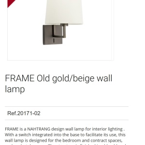 Aplica de perete eleganta design clasic FRAME auriu/bej 91943 universul-luminii.ro