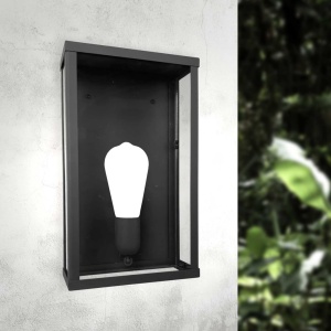 Aplica de perete exterior din otel negru Lantern - Img 2