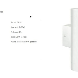 Aplica de perete exterior dubla IP54 Tin Maxi alb 21519901 NL 52663 universul-luminii.ro