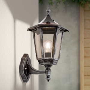 Aplica de perete exterior stil clasic IP43 Hermine AL 11K/82540/A schwarz-silber/aufwarts OR