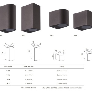Aplica de perete iluminat exterior ambiental IP54 KANDANCHU 2L 136203 universul-luminii.ro