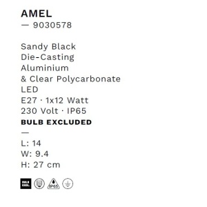 Aplica de perete iluminat exterior decorativ IP65 AMEL 229813 universul-luminii.ro