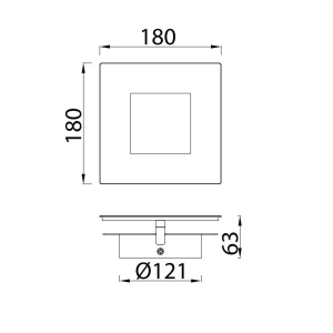 Aplica de perete LED design ambiental DALIA 18x18cm, alb/ auriu 131813 universul-luminii.ro