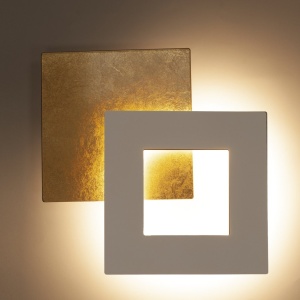 Aplica de perete LED design ambiental DALIA 18x18cm, alb/ auriu 220473 universul-luminii.ro