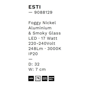 Aplica de perete LED design ambiental Esti fumuriu 178593 universul-luminii.ro