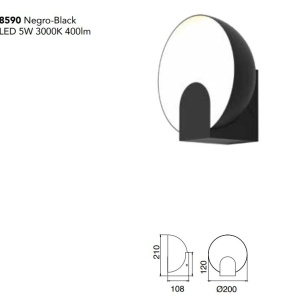 Aplica de perete LED design ambiental OCULO negru 131703 universul-luminii.ro