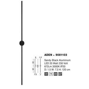 Aplica de perete LED design liniar Aden 120cm - Img 4