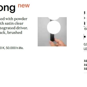 Aplica de perete LED design minimalist Ping pong ap2 negru 142813 universul-luminii.ro