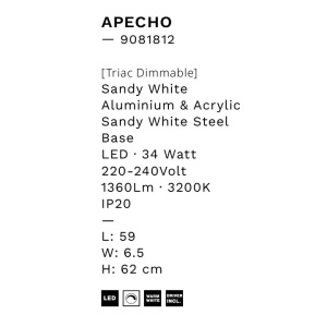 Aplica de perete LED design modern APECHO alb - Img 3
