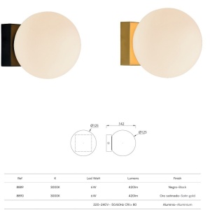 Aplica de perete LED design modern PUEBLA negru MA-8889 - Img 2