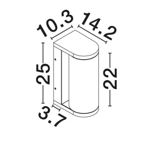 Aplica de perete LED exterior din aluminiu IP65 Iman - Img 3
