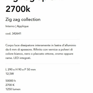 Aplica de perete LED lumina ambientala Zig zag ap d29 2700k, Alba - Img 4