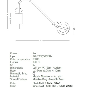 Aplica de perete LED moderna Lord 117943 universul-luminii.ro